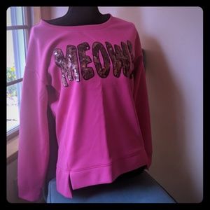Juicy Couture Sparkling Sequin "MEOW" Pullover me